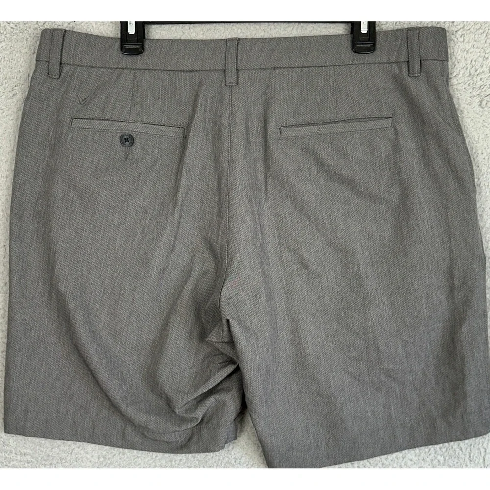 Callaway Shorts Mens 38 Grey Heathered Performance Golf Chino Stretch Flat Front